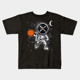 Astronaut Basketball Ripple XRP Coin To The Moon Crypto Token Cryptocurrency Blockchain Wallet Birthday Gift For Men Women Kids Kids T-Shirt